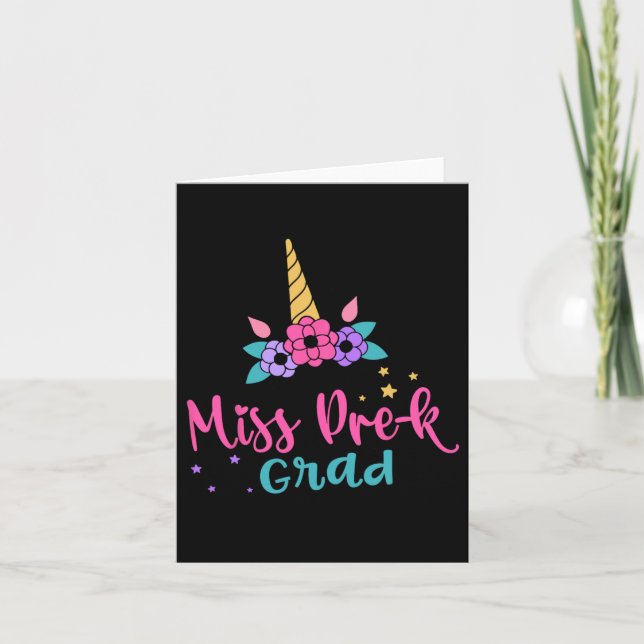 Miss Pre-k Grad Preschool Graduation Girls Kids  Card (Front)