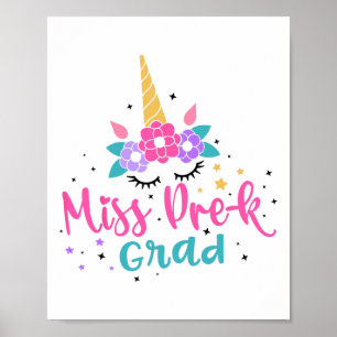 Miss Pre-k Grad Preschool Graduation Girls Kids  Poster