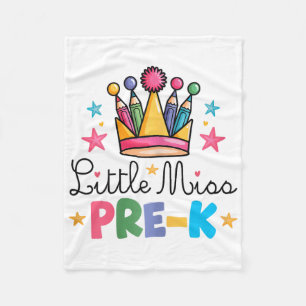Miss Pre-k Pencils Crown Cute Ck To School First D Fleece Blanket