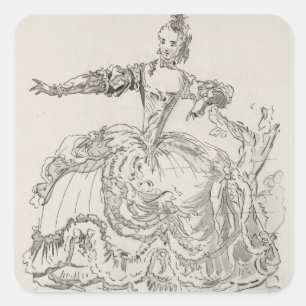 Miss Puvigne as The Living Statue, in Pigmalion, a Square Sticker