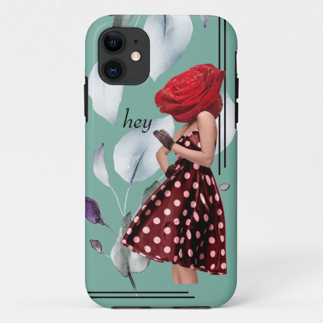 Miss Rose Cool Collage Pop Art Feminine Floral Case-Mate iPhone Case (Back)