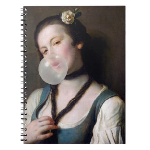 Miss Sassy blowing bubble gum Notebook