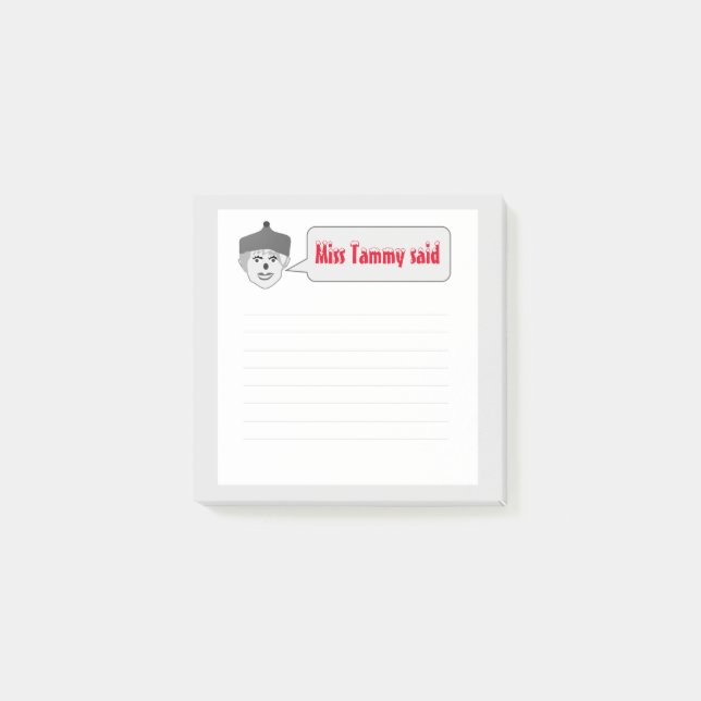 Miss Tammy Said White Notes (Front)