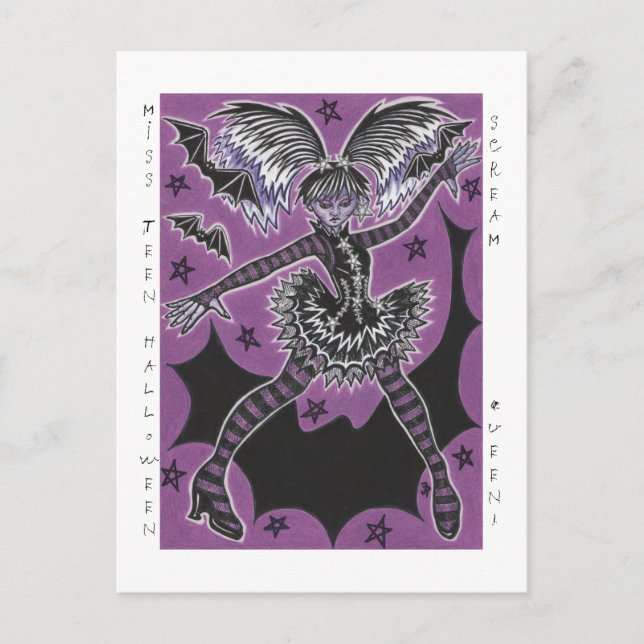 Miss Teen Halloween postcard (Front)