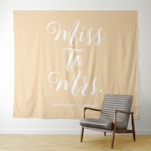 Miss to Mrs Banner Modern Boho Bachelorette Tapestry