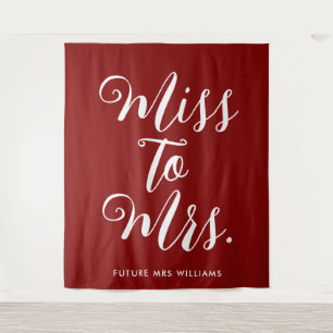 Miss to Mrs Banner Modern Bridal Shower Prop Tapestry