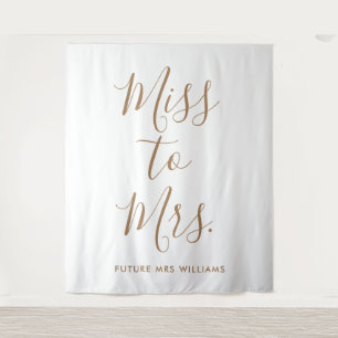 Miss to Mrs Banner Modern Bridal Shower Prop Tapestry