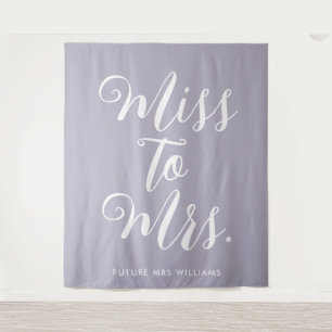 Miss to Mrs Banner Modern Bridal Shower Prop Tapestry