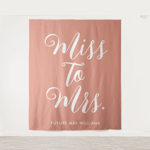 Miss to Mrs Banner Modern Bridal Shower Supplies Tapestry