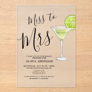 Miss to Mrs Bridal Shower  Acrylic Invitations