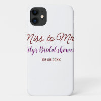 Miss to Mrs bridal shower add name date year simpl