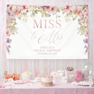 Miss to Mrs Bridal shower elegant orchids backdrop Banner
