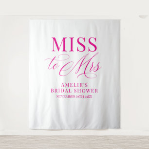 Miss to Mrs Bridal shower elegant pink backdrop Tapestry