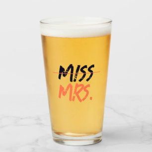 Miss To Mrs. Bridal Shower Glass