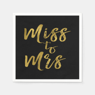 Miss to Mrs Bridal Shower Gold Foil Script Napkin