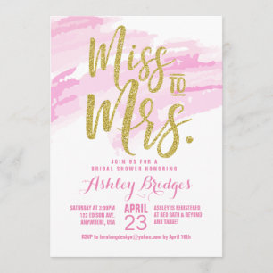 Miss to Mrs Bridal Shower Invitation