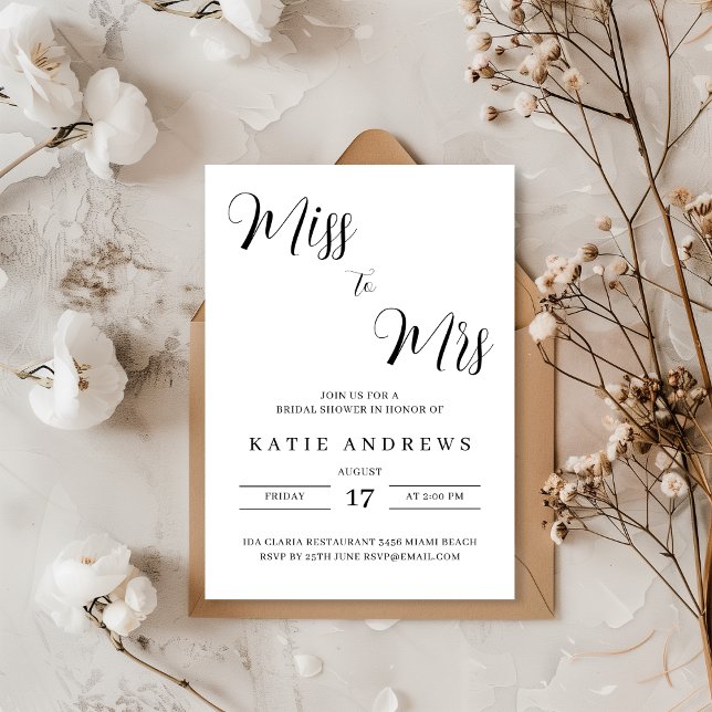 Miss to Mrs Bridal Shower Invitation (Creator Uploaded)