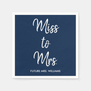 Miss to Mrs Bridal Shower Navy Blue Hen Do Bach Napkin