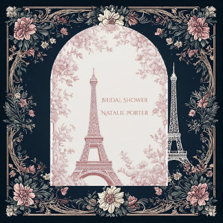 Miss to Mrs Bridal Shower Paris Shabby Chic Arch Invitation