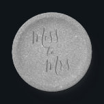 Miss to Mrs Bridal Shower Party Silver Glitter Paper Plate<br><div class="desc">From Miss to Mrs Bridal Shower or Bachelorette Party Silver Sparkle and Faux Glitter Paper Plates. Please contact designer for matching items.</div>