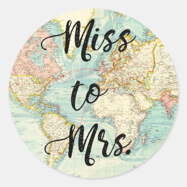 Miss to Mrs Bridal Shower Sticker Envelope Seal (Front)