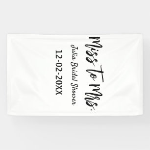 Miss to Mrs bridal shower stylish simple add name Banner