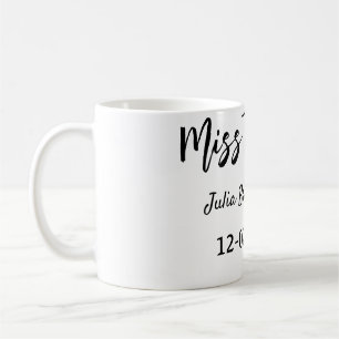 Miss to Mrs bridal shower stylish simple add name  Coffee Mug