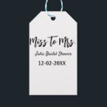 Miss to Mrs bridal shower stylish simple add name  Gift Tags<br><div class="desc">design</div>