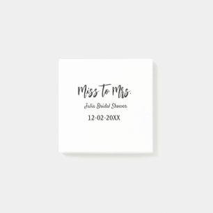 Miss to Mrs bridal shower stylish simple add name  Post-it Notes