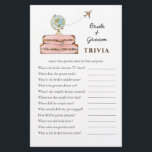 Miss to Mrs Bridal Shower Trivia games<br><div class="desc">'Travelling from Miss to Mrs' Travel  theme  Bridal shower Trivia game featuring cute hand painted watercolor suitcase and globe.  Personalise the back of the card with name of the bride and shower date.</div>