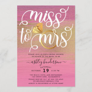 Miss To Mrs Chic Bridal Shower Invitation