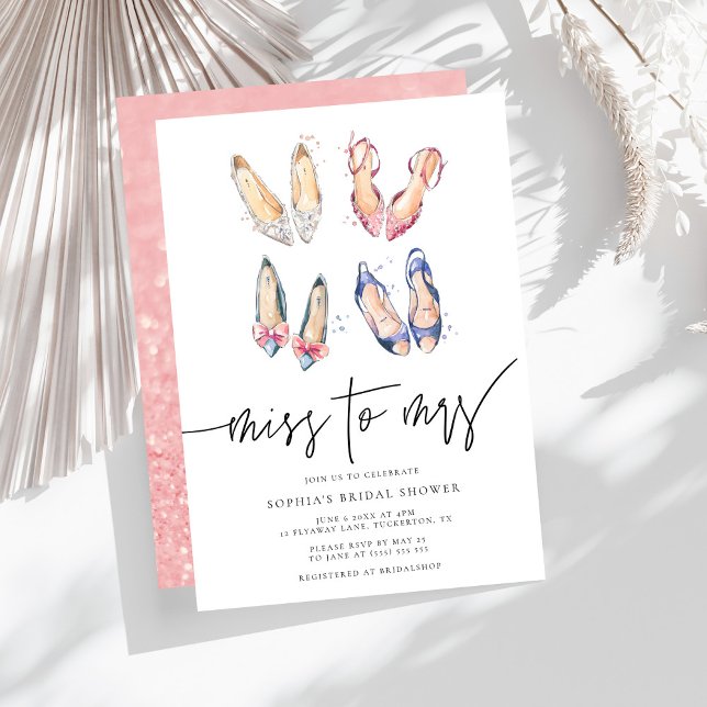 Miss to Mrs Chic High Heels Bridal Shower Invitation (Creator Uploaded)