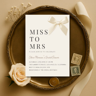 Miss to Mrs Coquette Bow Bridal Shower Invitation