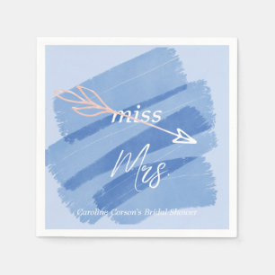 Miss to Mrs Dusky Blue Paint Swash Napkin