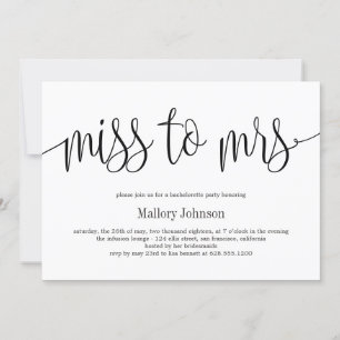 Miss To Mrs EDITABLE COLOR Bachelorette Party Holiday Card