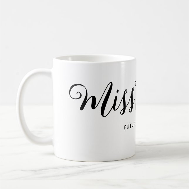 Miss to Mrs Modern Boho Script Bachelorette Coffee Mug (Left)