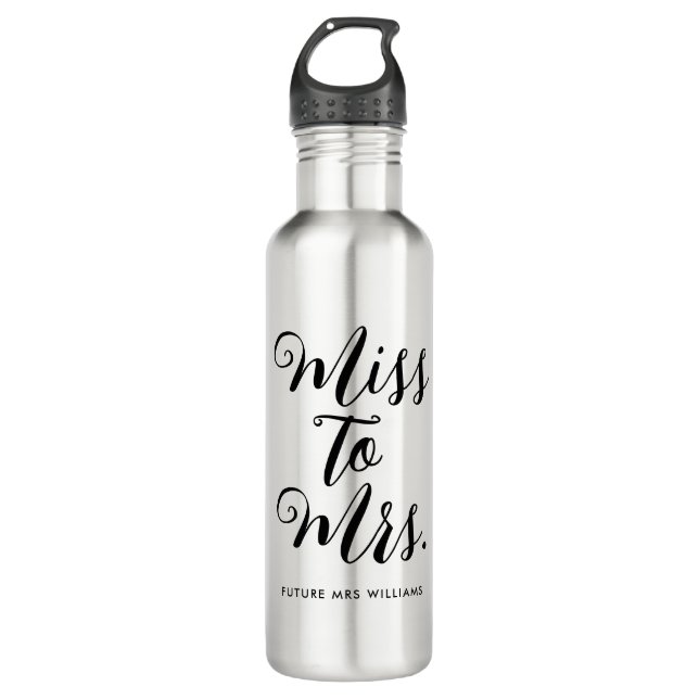 Miss to Mrs Modern Bridal Shower  710 Ml Water Bottle (Front)