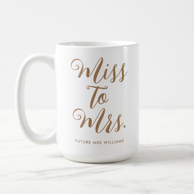 Miss to Mrs Modern Bridal Shower  Coffee Mug (Left)