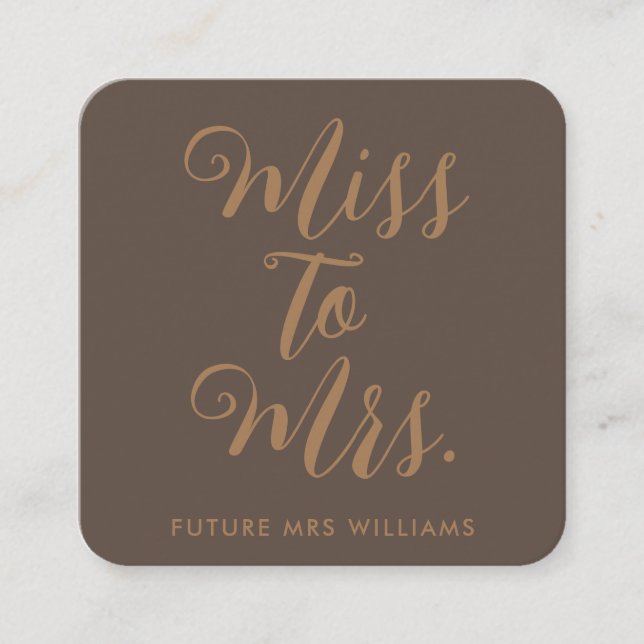 Miss to Mrs Modern Bridal Shower  Enclosure Card (Front)