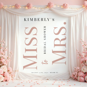 Miss to Mrs modern bridal shower photo backdrop Tapestry