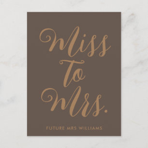 Miss to Mrs Modern Bridal Shower Postcard