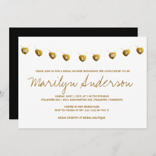 Miss To Mrs Modern Gold Bridal Shower Invite