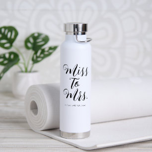 Miss to Mrs Modern Minimalist Bachelorette Party Water Bottle