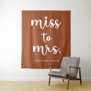 Miss to Mrs Name Bridal Shower Photo Backdrop Tapestry