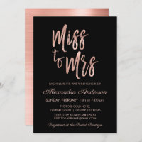 Miss to Mrs Pink Rose Gold Bachelorette Party