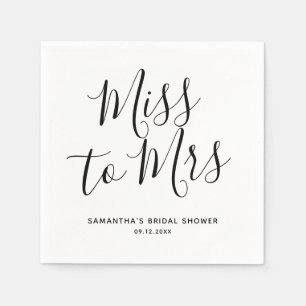 Miss to Mrs Simple Chic Boho Theme Bridal Shower  Napkin