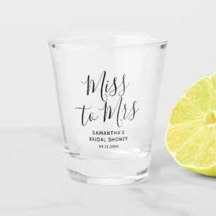 Miss to Mrs Simple Elegant Chic Bridal Shower Shot Glass
