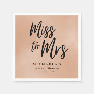 Miss to Mrs Terracotta Calligraphy Bridal Shower Napkin