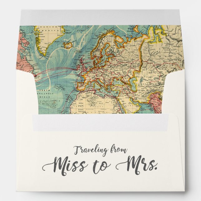 Miss to Mrs Travel Bridal Shower Envelope World (Back (Bottom))