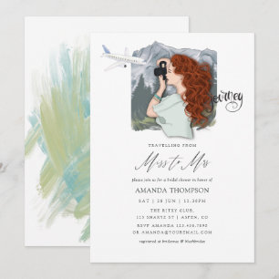 Miss To Mrs Travel Bridal Shower Invitation
